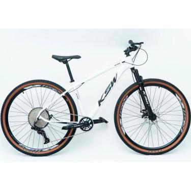 Imagem de Bicicleta Aro 29 Ksw 12 Vel Alumínio Suspensão 80mm Freios A Disco - Branco -ad Preto - 19 Branco -ad Preto