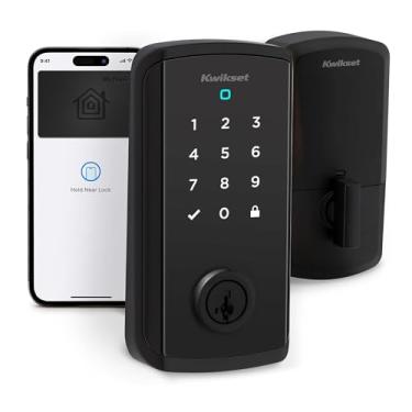 Imagem de Kwikset Fechadura inteligente Halo Select Plus com tela sensível ao toque em preto fosco com Wi-Fi e Matter com sensor de status de porta, detecção de intrusão e tecnologia de toque para desbloquear