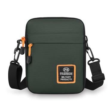 Imagem de Bolsa tiracolo portátil masculina pequena mochila tiracolo para viagens ao ar livre, Verde, Small