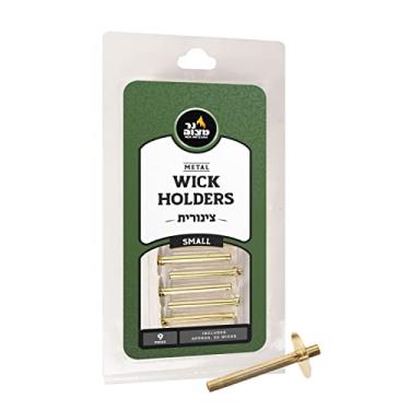 Imagem de Conjunto de suporte de pavio de metal – 9 suportes e 50 absorventes de algodão revestidos com cera – fica em copo de óleo completo para segurança ideal e tempo de queima – Tzinores da Ner Mitzvah, Small, 1