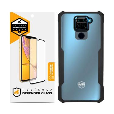 Imagem de Kit Capa Dual Shock x e Pelicula Defender Glass para Xiaomi Redmi Note 9 - Gshield