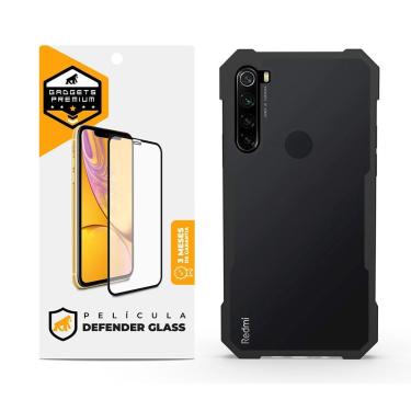 Imagem de Kit Capa Dual Shock x e Pelicula Defender Glass para Xiaomi Redmi Note 8 - Gshield