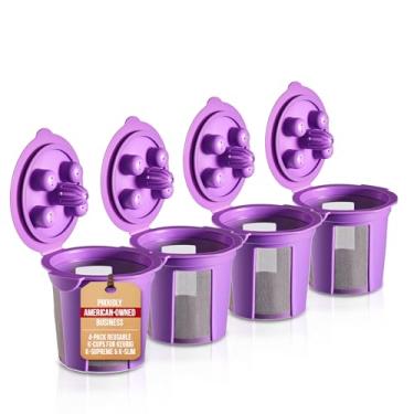 Imagem de 4 copos K reutilizáveis para Keurig Supreme, K-Supreme Plus, K Slim, K-Classic da PureHQ – Kcup recarregável para cafeteira Keurig – Filtro de cápsulas de café multistream