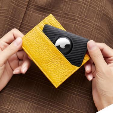 Imagem de [Pacote com 2 unidades] Capa para carteira AirTag, compatível com AirTag, suporte de Airtag para carteira, bolsa, bolsa, etiquetas de bagagem e muito mais