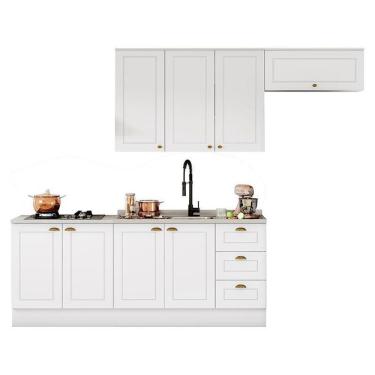 Imagem de Cozinha Completa Americana 5 Peças Sem Vidro Branco - Móveis Henn Branco Hp