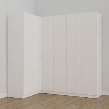Imagem de Guarda Roupa Modulado de Canto 6 Portas 3 Peças Hera Cabecasa Madeiram