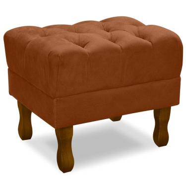 Imagem de Puff Puf Retro Capitone 55X44Cm Suede Terra Cota Mpassos Terra Cota