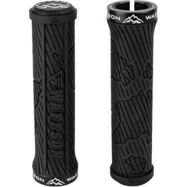 Imagem de WFS Mapa Mundi de 22 mm MTB Lock-on Grips – Grampo Único Ergonômico Antiderrapante Mountain Bike Handlebar Grips – Amortecimento de Vibração Conforto para Trilha, Enduro, Downhill – Preto