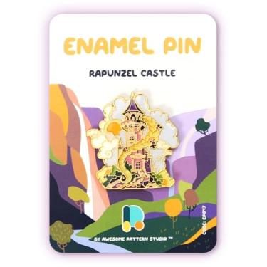 Imagem de Broche esmaltado - Castelo Rapunzel. Edição de colecionador, broche de lembrança durável e elegante para mochilas, jaquetas, chapéus e acessórios