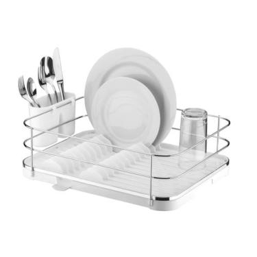 Imagem de Escorredor de loucas cromado com bandeja branca coletora - FUTURE