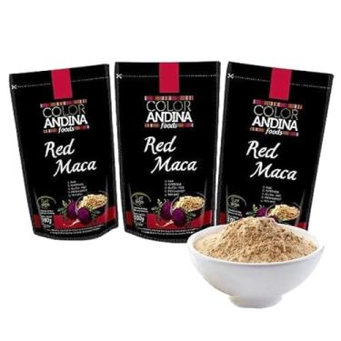 Imagem de Maca Peruana Vermelha em Pó 100% Pura Color Andina - 3 Pacotes de 100g