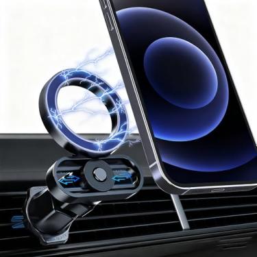 Imagem de Suporte de carro seguro para carro, suportes de telefone para o seu carro, [ímãs mais fortes] [Ângulos ilimitados] Ventilação magnética para celular de carro, acessórios de carro para iPhone 16 15 Pro