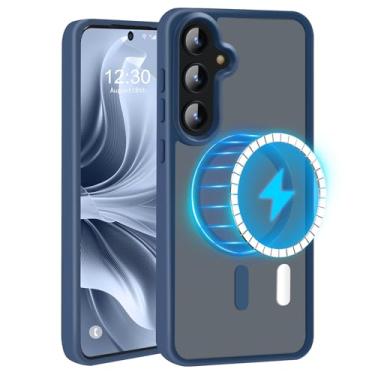 Imagem de Forhonbri Capa para Samsung Galaxy A56 5G Capa N52 Magnética Mais Forte Atualizada, Apto para MagSafe Sem Impressões Digitais/Riscos Translúcido Fino Resistente para A56 5G Capa de Telemóvel Azul