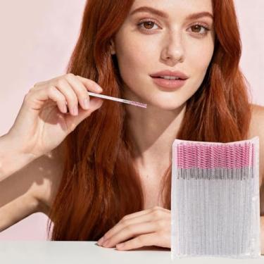 Imagem de Mini bastão de rímel descartável, 50 peças, micro pincel de cílios, aplicadores de pincel de maquiagem para sobrancelhas