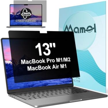 Imagem de Tela de privacidade para Macbook Pro 13 polegadas (2016-2022, M1, M2) e Air 33.0 cm (2018-2021, M1), filtro de luz azul fosco antirreflexo, protetor Nano sem cola antiespião preto para laptop Mac Pro