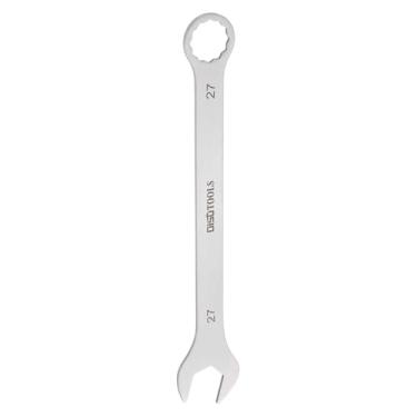 Imagem de HARFINGTON Chave inglesa fina métrica 27 mm Torx terminada caixa 15 graus offset extremidade aberta aço inoxidável, tom prata