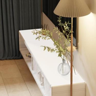 Imagem de Tapete de mesa Zinkooat Leather 1,8 mm de espessura 30x107 cm branco