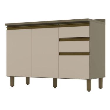 Imagem de Balcão De Cozinha évelin Com Tampo 120 Cm Duna Cristal – Henn