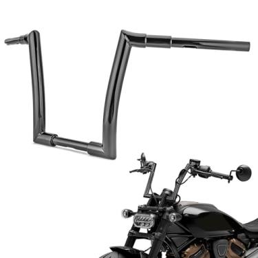 Imagem de Mofun 12" Rise Ape Hangers 1" Clamp Handlebars 1.5" Fat Bars Compatible with Harley Softail Dyna Sportster XL 883 1200, Road Glide 1998-2013 Road King 1994-2022 Gloss Black