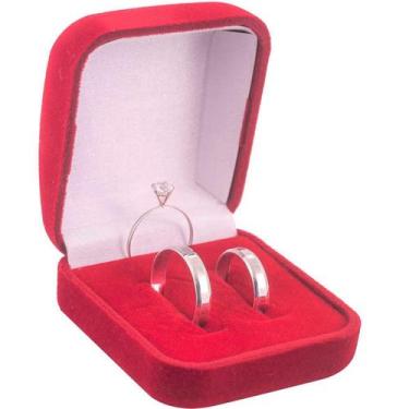 Imagem de Par Alianças De Prata 950 Legitima Chanfrada + Solitário - DR Joias