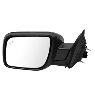 Imagem de Jecoupoon Conjunto de espelho do lado esquerdo do motorista 9 pinos compatível com Explorer 2011-2019 pintado com lâmpada de poça, monitor de ponto cego, sinal de seta, vidro elétrico aquecido preto