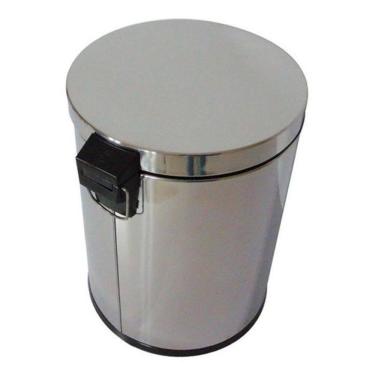 Imagem de Lixeira Com Pedal Em Aço Inox 20 L Cesto Interno Removível