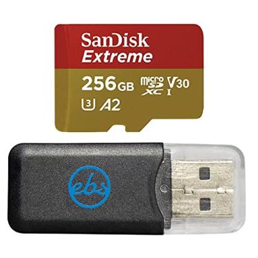 Imagem de Cartão de memória SanDisk MicroSDXC Extreme de 256 GB, funciona com GoPro Max 2, HERO13 Black, Ultra Wide, Lit Hero (SDSQXAV-256G-GN6MN), V30 U3 A2, pacote com (1) leitor Everything But Stromboli