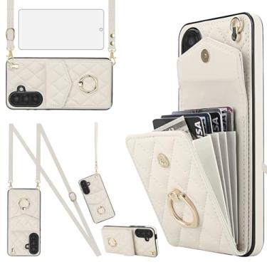 Imagem de Asuwish Capa de celular para Samsung Galaxy A17/A26 5G carteira de celular com protetor de tela de vidro temperado alça de pulso suporte de anel com bloqueio de RFID porta-cartão A 17 26 17A 26A 4G