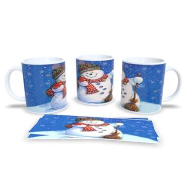 Imagem de Caneca de Natal com Arte Festiva, Porcelana Branca, Decoração de Inverno com Renas e Animais da Floresta, 11oz (10)