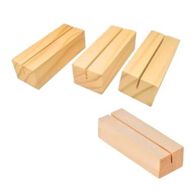 Imagem de Suporte para Fotos de Madeira, Porta-retrato em Pinus para Decoração e Presente - Conjunto de Suportes Decorativos para Mesa(15)