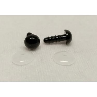 Imagem de Olhos de segurança pretos Sassy Bears 6 mm (10 pares) para ursos, bonecas, fantoches, artesanato
