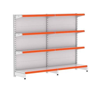 Imagem de Kit 2 Módulos De Gôndolas Parede 1,37 Fit40 Amapá Expositor Branco