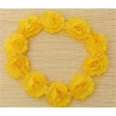 Imagem de 3 jardas Boutique tecido chique 3D chiffon rosa acabamento renda borda fita 6 cm de largura estilo vintage acabamento bordas tecido bordado aplique de costura artesanato vestido de noiva roupas (amarelo)