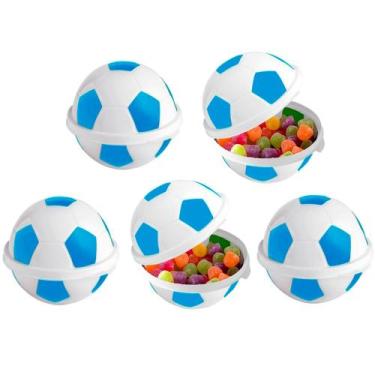 Imagem de Kit 5 Pote Lembranças Doce Bola Futebol Azul Cruzeiro Grêmio - Plasúti