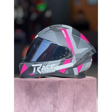 Imagem de CAPACETE RACE TECH VOLT ABSTRAK (PRETO E ROSA, 57 - 58)