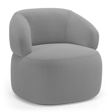 Imagem de Poltrona Orgânica Giratória Living Glee Bouclê Cinza - Abmaza
