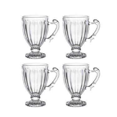 Imagem de Jogo 4 Xícaras Para Café De Cristal Transparente Imperial 100ml Lyor