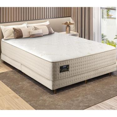 Imagem de Cama Box Conjugado Queen Com Colchão 158x61x198 Própolis Gazin Cr35305 Cru