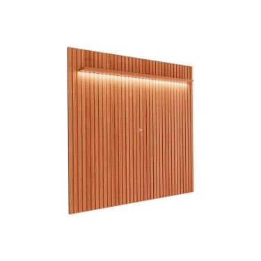 Imagem de Painel Home P/ Tv Até 84 Pol Maragogi Ripado 2.3 C/ Led E Prateleira 230cm Cinamomo - Permóbili