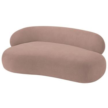 Imagem de Divã Recamier Luxo Decorativo Canadá 150cm Lado Direito Linho Rosê