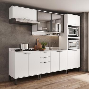 Imagem de Armário De Cozinha Completa C Balcão Miami Studio Carraro Branco