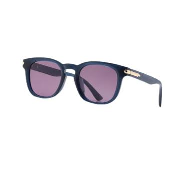 Imagem de Óculos de sol quadrados polarizados femininos Wen Trendy Fashion Óculos de sol para dirigir férias SY6171, Armação azul transparente | Lente roxa clara, Standard