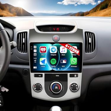 Imagem de [4 + 128 G] Rádio estéreo para carro Android 15 para Kia Forte 2009-2017 com carro sem fio e Android Auto, rádio de carro de 9 polegadas com link espelhado, Bluetooth, FM/RDS WiFi, GPS EQ, SWC + AHD
