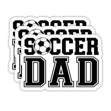 Imagem de (3 peças) Adesivos de pai de futebol - Decalques de vinil à prova d'água para laptops, copos, álbuns, livros, garrafas de água, presente para o dia dos pais, tamanho 7,6 x 5,8 cm