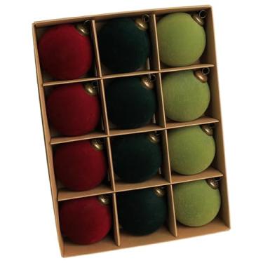 Imagem de rockible Conjunto de 12 enfeites de bolas de Natal para fotos, decoração natalina e festas, perfeitos para armários, sala de estar, porta e decoração de Natal, Três Cores