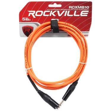 Imagem de Rockville Cabo TRS RCXMB10O macho REAN XLR para 1/4" laranja 100% cobre, 3,5 m (RCXMB10-O)