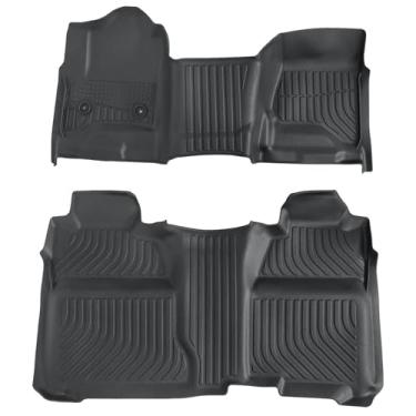 Imagem de Priprilod Tapetes de carga TPE, compatíveis com Chevy Silverado GMC Sierra 1500 Crew Cab 2014-2018, 2500 HD 3500 HD Crew Cab 2015-2019, não serve para cabine única e cabine estendida