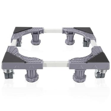 Imagem de AILAHLOE Mini suporte móvel de geladeira com 4 rodas giratórias de travamento universal ajustável base de carrinho para máquina de lavar portátil geladeira desumidificador Dolly 40-62 cm L capacidade