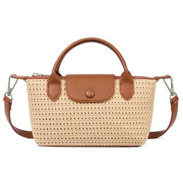 Imagem de BOSTANTEN Bolsa tiracolo pequena feminina de couro vegano, bolsa de mão com alça superior, Vermelho