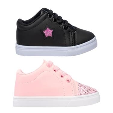 Imagem de Combo Infantil Feminino 2 Pares Tenis Casual Menina My Funfy Kids 3127A (Rosa Claro, BR, Criança de 1 a 3 anos, Numérico, 23)